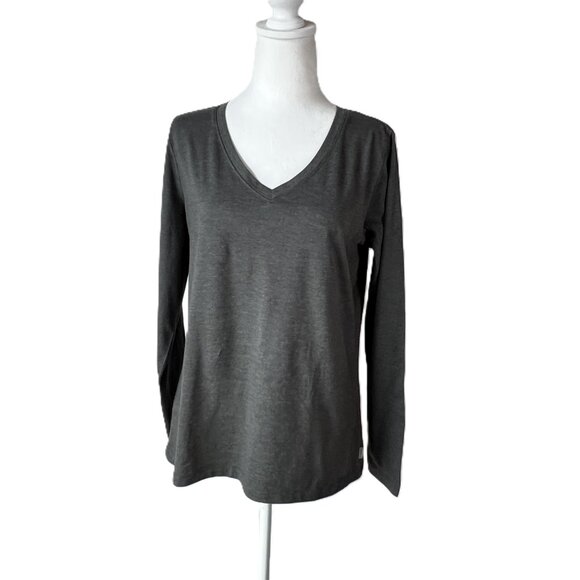 Eddie Bauer 2-Pack Long-Sleeve V-Neck T-Shirts - Mauve & Grey (Women's M/M) - Picture 3 of 11